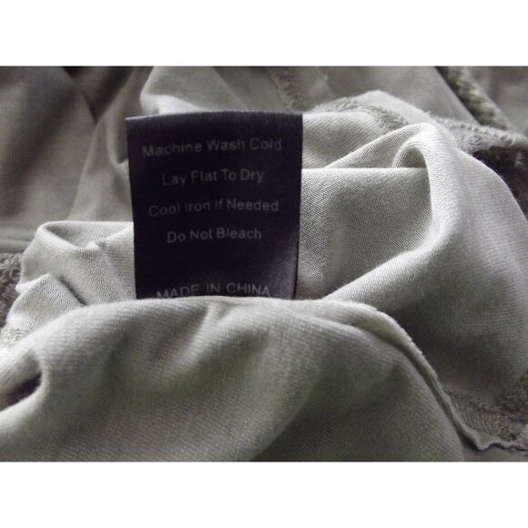 POL Hoodie Top Womens Medium Sage Green Crocheted Rope Drawstring Hooded shirt - Picture 11 of 11